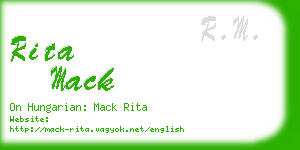 rita mack business card